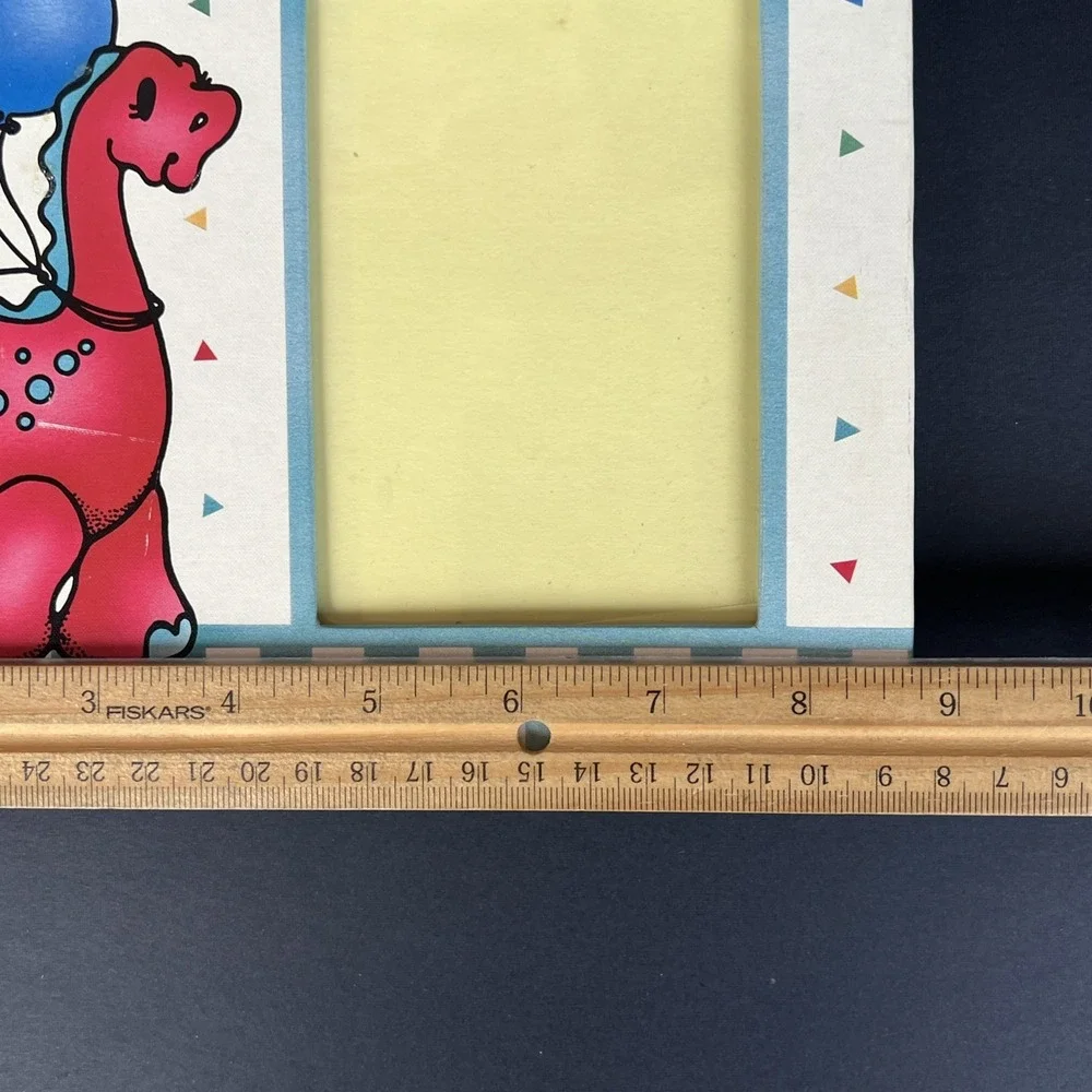 VTG 90s Daisy Kingdom Dinosaur Picture Frame 3x5 Kids Nursery Made USA